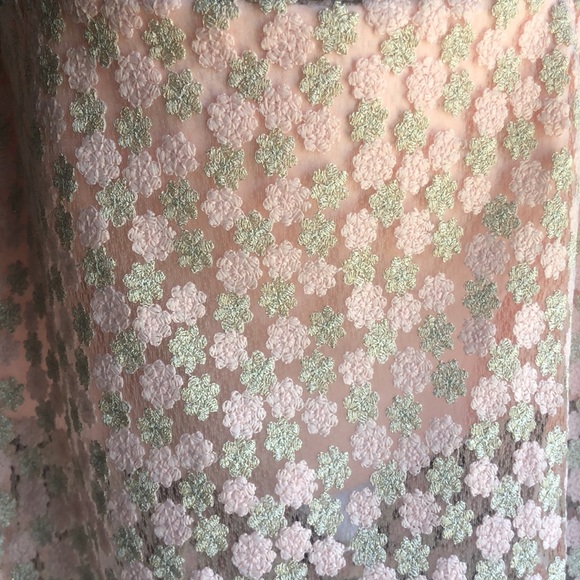 ALBERTO MAKALI Pink Gold Flowers Shoulder Off Sleeve Top - Picture 11 of 14